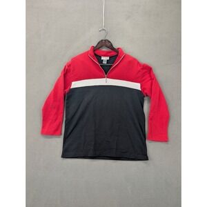 Kathy Ireland Active Quarter Zip Pullover Red Black White Sweatshirt Medium